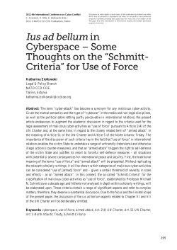 Ius ad bellum in Cyberspace
