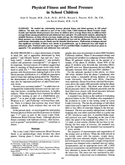 Physical Fitness and Blood Pressure in School Children