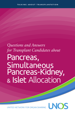 Pancreas allocation