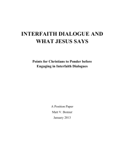 interfaith dialogue and what jesus says
