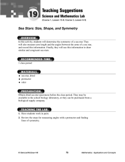 Sea Stars: Size, Shape, Symmetry