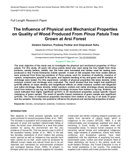 The Influence of Physical and Mechanical Properties on Quality of
