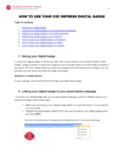 HOW TO USE YOUR CSC REFRESH DIGITAL BADGE