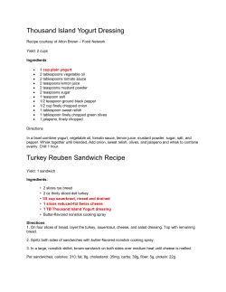 Thousand Island Yogurt Dressing Turkey Reuben Sandwich Recipe