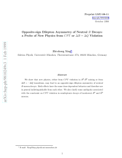 Opposite-sign Dilepton Asymmetry of Neutral B Decays: a Probe of