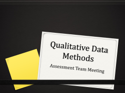 Qualitative Methods: Observation, Focus Groups, Interviews, Rubrics