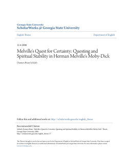 Melville`s Quest for Certainty: Questing and Spiritual Stability in