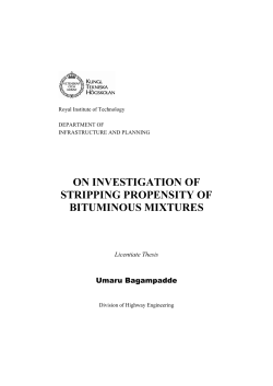on investigation of stripping propensity of bituminous mixtures