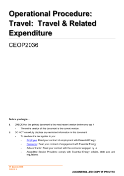 CEOP2036 Travel and Related Expenditure