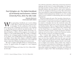 The Oxford Handbook of Christianity and Economics - Purdue e-Pubs