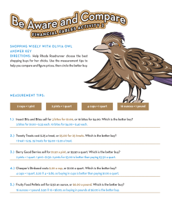 SHOPPING WISELY WITH OLIVIA OWL ANSWER KEY