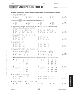 Chapter 5 Test, Form 2B