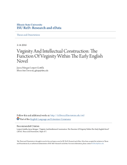 The Function Of Virginity Within The Early English Novel