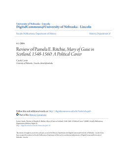Review of Pamela E. Ritchie, Mary of Guise in Scotland, 1548