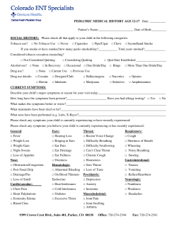 PEDIATRIC MEDICAL HISTORY AGE 12