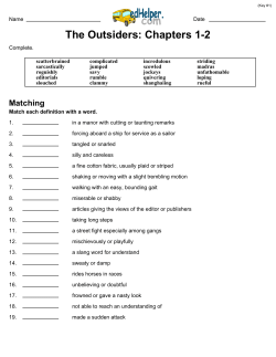 The Outsiders: Chapters 1-2