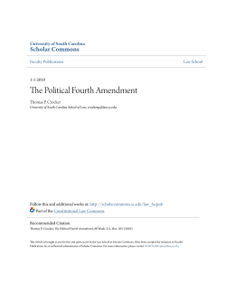 The Political Fourth Amendment - Scholar Commons