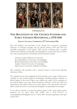 EARLY CHURCH HISTORIANS, c.1470-1650