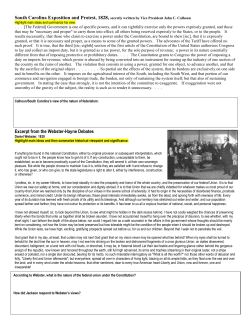 Excerpt from the Webster-Hayne Debates