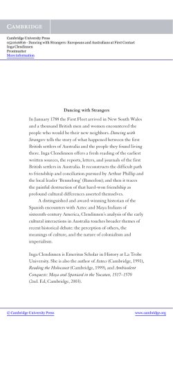 Dancing with Strangers In January 1788 the First Fleet arrived in