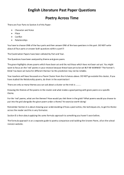 English Literature Past Paper Questions Poetry Across Time