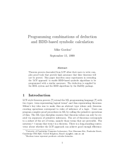 Programming combinations of deduction and BDD