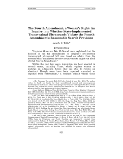 The Fourth Amendment, a Woman`s Right: An