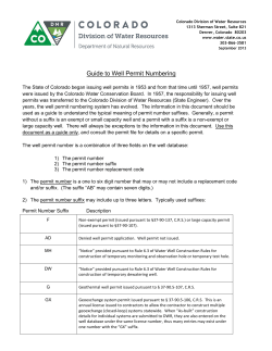 Guide to Well Permit Numbering - Colorado Division of Water