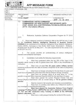 AFP MESSAGE FORM I