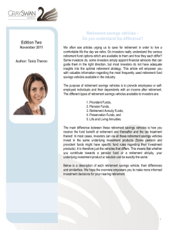 Retirement savings vehicles