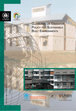 Guidelines for Education Policy for Sustainable Built