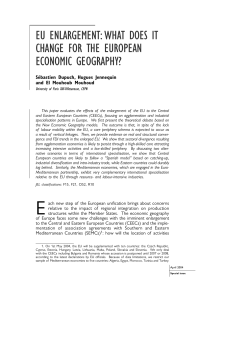 EU ENLARGEMENT:WHAT DOES IT CHANGE FOR THE