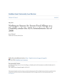 Severe Food Allergy as a Disability under the ADA Amendments Act of