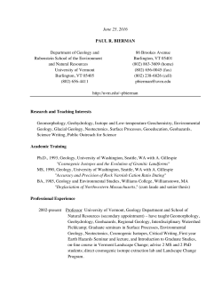 Paul`s CV - University of Vermont