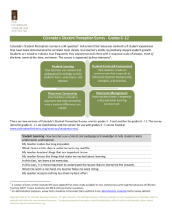 Grades 6-12 - The Colorado Education Initiative