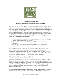 Framing Lessons from the Social Movements