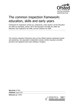 Ofsted common inspection framework