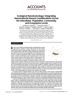 Ecological Nanotoxicology: Integrating
