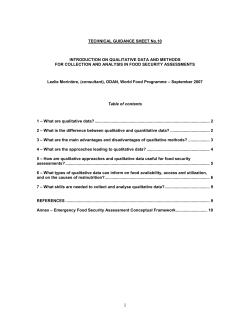 Introduction on qualitative data and methods for