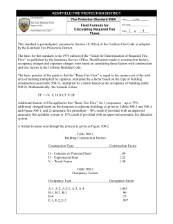 500-A Calculating Fire Flow - Kentfield Fire Protection District