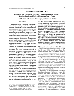 Lint Yield, Lint Percentage, and Fiber Quality Response in Bollgard