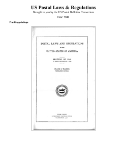 Franking privilege - The US Postal Bulletins