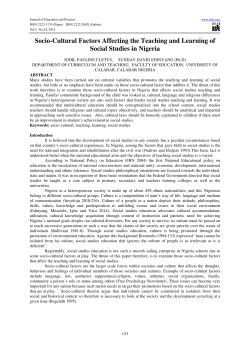 Socio-Cultural Factors Affecting the Teaching and