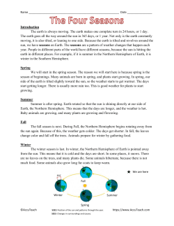 Introduction The earth is always moving. The earth