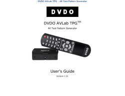 DVDO AVLab TPG User Guide