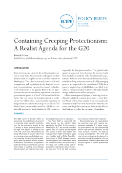 Containing Creeping Protectionism: A Realist Agenda for