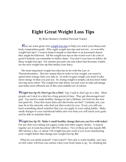 Eight Great Weight Loss Tips