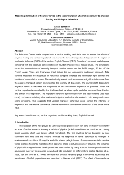 Lagrangian modelling studies of Flounder larvae spatial