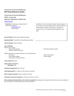 University of Central Oklahoma MA History/Museum Studies