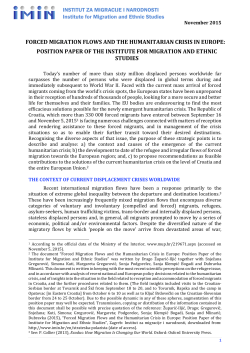 forced migration flows and the humanitarian crisis in europe